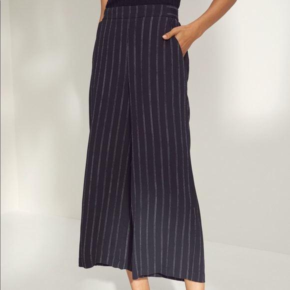Wilfred Pinstripe Faun Wide-Leg Pant - Picture 3 of 16
